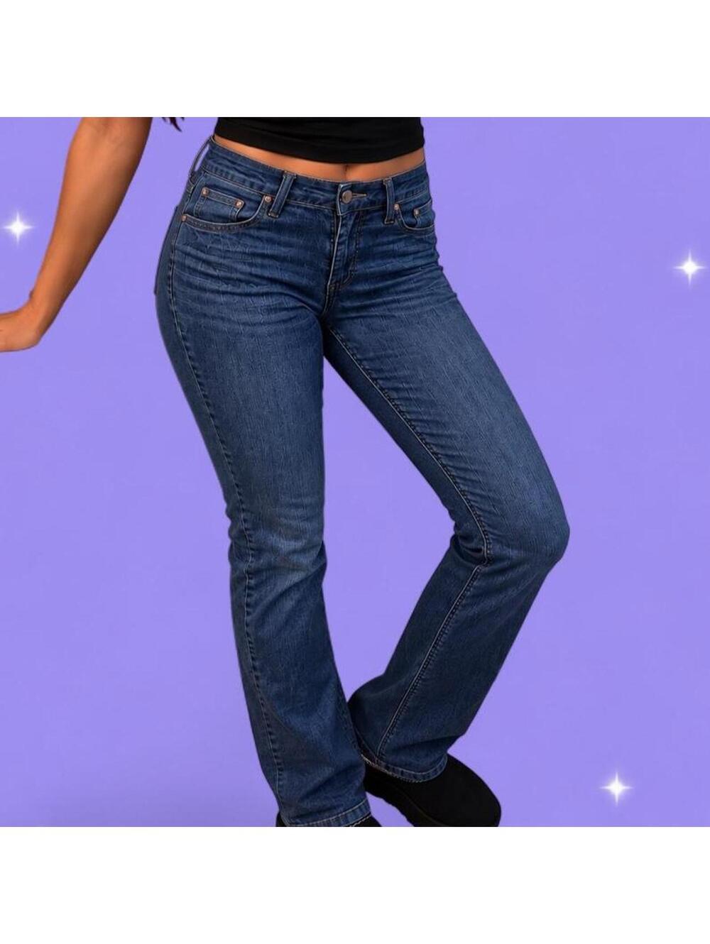 Vintage Y2K Gap 1969 Dark Wash Straight Leg Jeans Low Rise size 8 💙